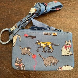 Vera Bradley Lanyard and Zip ID in Cat’s Meow Pattern NWT